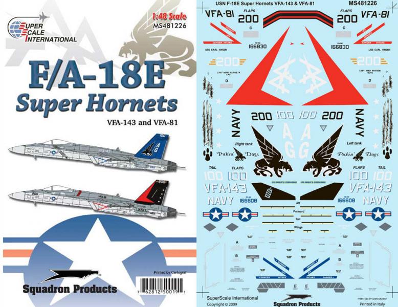 1/48 FA-18E Super Hornet VFA-143 Pukin Dogs & VFA-81

2000.-