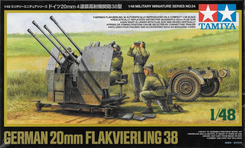 Tamiya 32554 German 20mm Flakvierling 38; 4 figurával