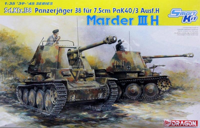 Dragon 6331 Marder III H Sd.Kfz. 138 Panzerjager 38 fur 7.5cm Pak 40 3 Ausf H; Magic Track, fém lövegcső, maratások