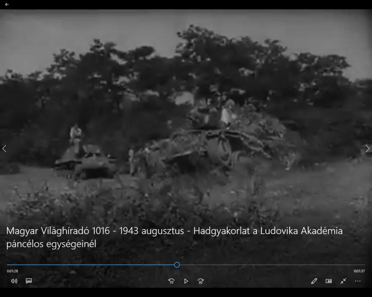 Magyar Világhíradó 1016 - 1943 augusztus - Hadgyakorlat a Ludovika Akadémia páncélos egységeinél