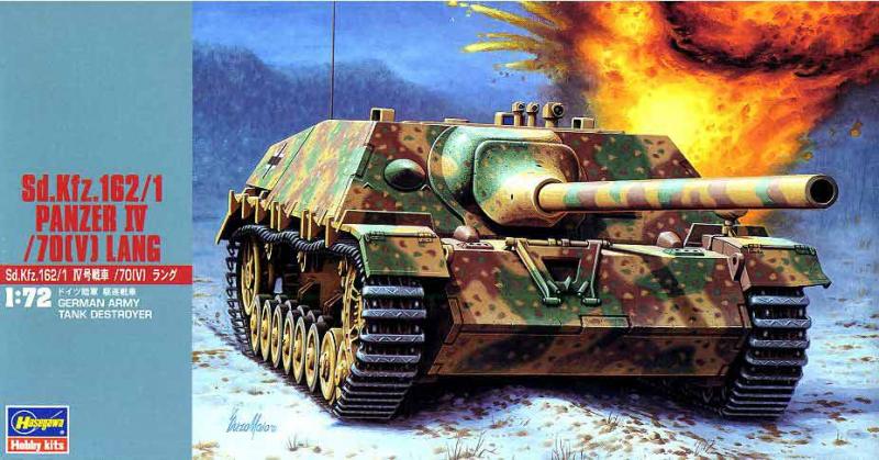 Hasegawa 31150/MT50 Sd.Kfz.162/1 Panzer IV/70[V] Lang Jagdpanzer; a teknő alja és a hátsó része hányzik - pótolva Revell készletből