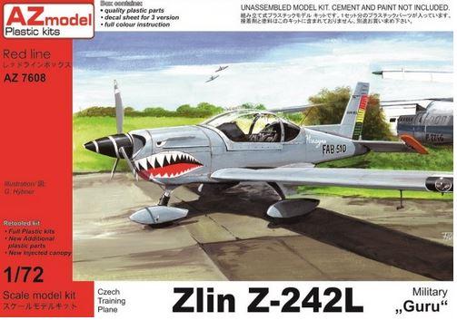 AZmodel - Zlin Z-242L elkezdett, gyári magyar matricával, plusz fotómaratás - 4000 ft 1