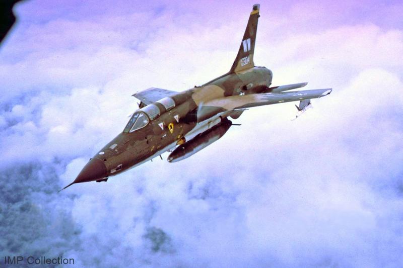 USAF F-105 in flight, 1969.