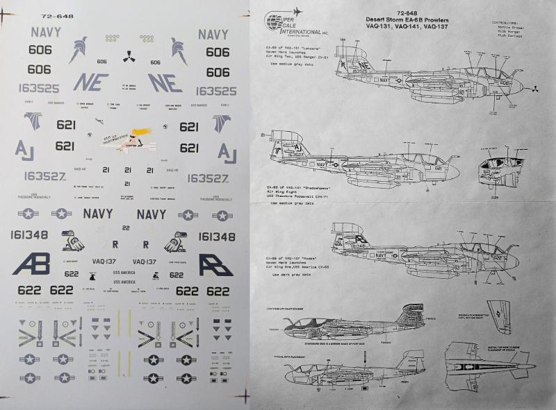SuperScale 72-648 Desert Storm EA-6B Prowlers decals..