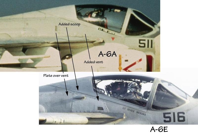 A-6A - A-6E Intruder Right Shoulder Panel Changes
